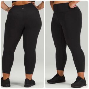 Lululemon Sz 20 Wunder Under 23” Crop High Rise Luxtreme Black Leggings Tights